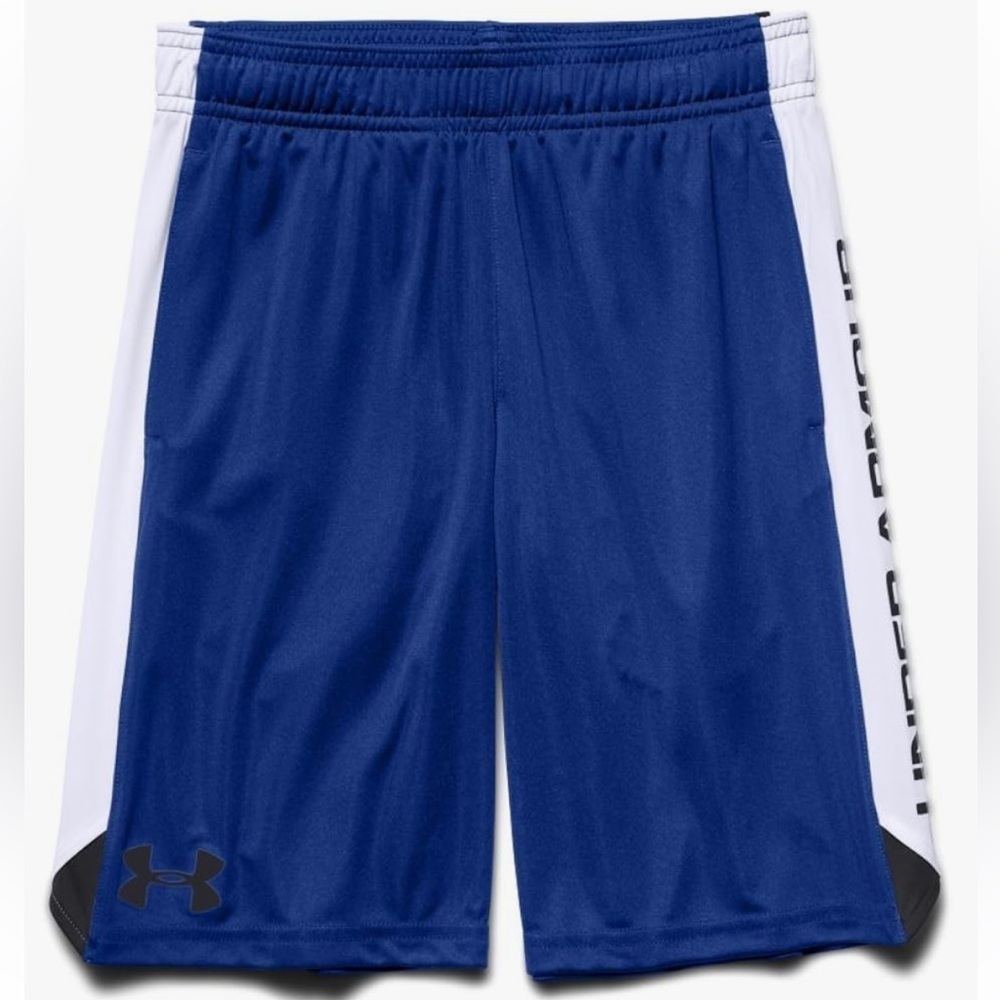 Under Armour boys eliminator shorts size youth medium Royal Blue small hole